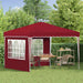 Pop-up partytent 288 x 288 x 245 cm Bordeauxrood Oxford Stof