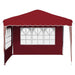 Pop-up partytent 288 x 288 x 245 cm Bordeauxrood Oxford Stof