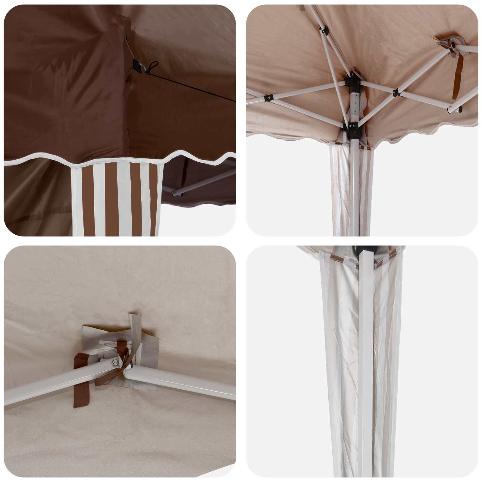 Pop-up partytent 288 x 288 x 245 cm Bruin Oxford Stof