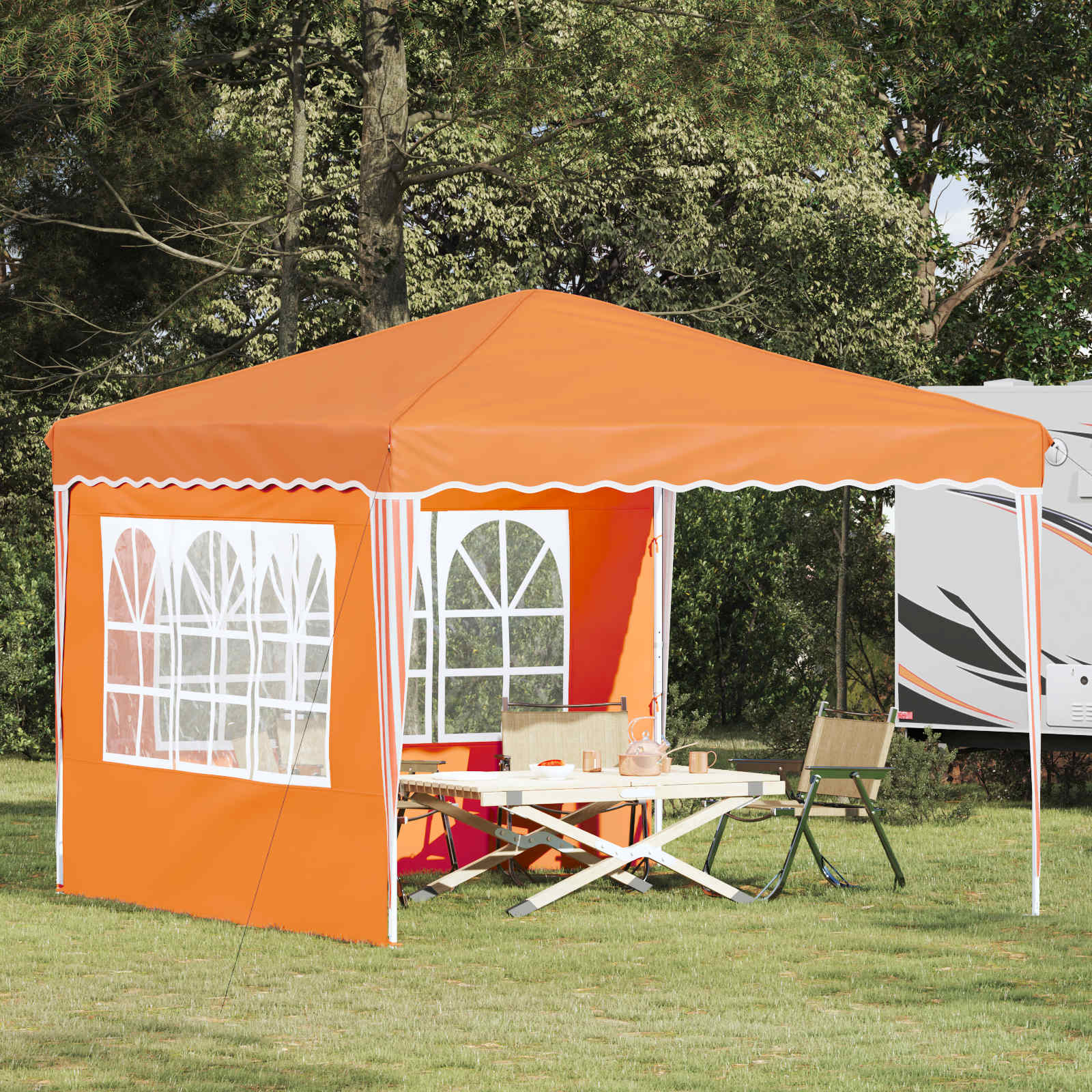 Pop-up partytent 288 x 288 x 245 cm Oranje Oxford Stof
