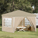 Pop-up partytent 288 x 288 x 245 cm Crèmekleurig Oxford Stof