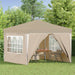 Pop-up partytent 288 x 288 x 245 cm Crèmekleurig Oxford Stof