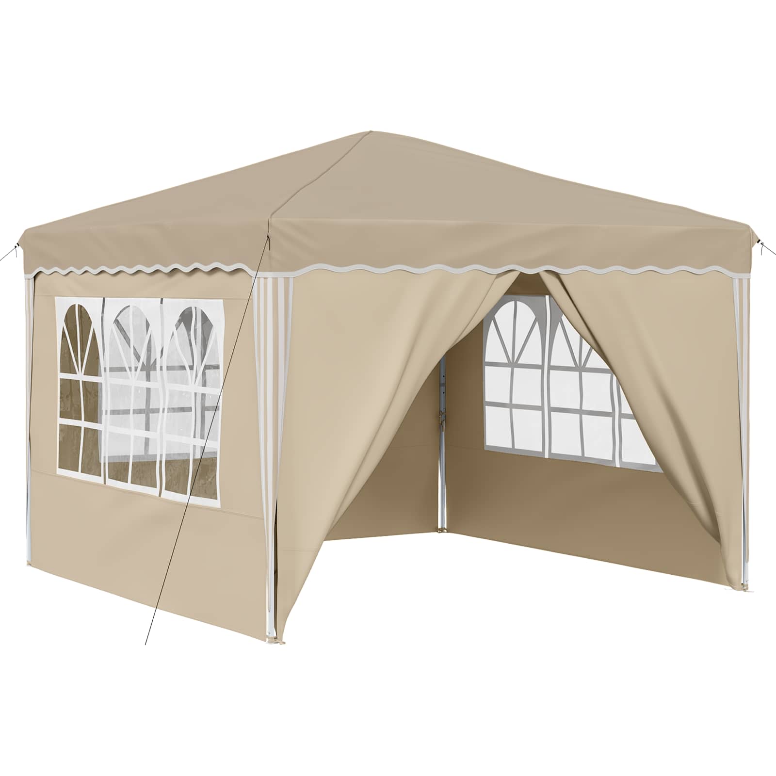 Pop-up partytent 288 x 288 x 245 cm Crèmekleurig Oxford Stof