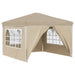 Pop-up partytent 288 x 288 x 245 cm Crèmekleurig Oxford Stof