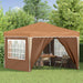 Pop-up partytent 288 x 288 x 245 cm Beige Oxford Stof