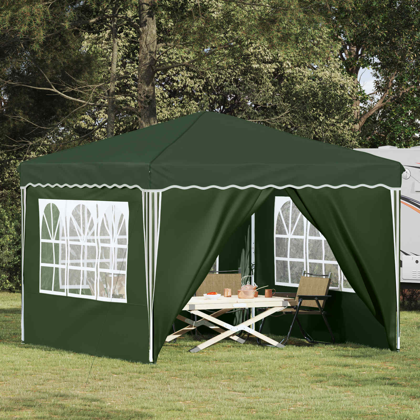 Pop-up partytent 288 x 288 x 245 cm Groen Oxford Stof