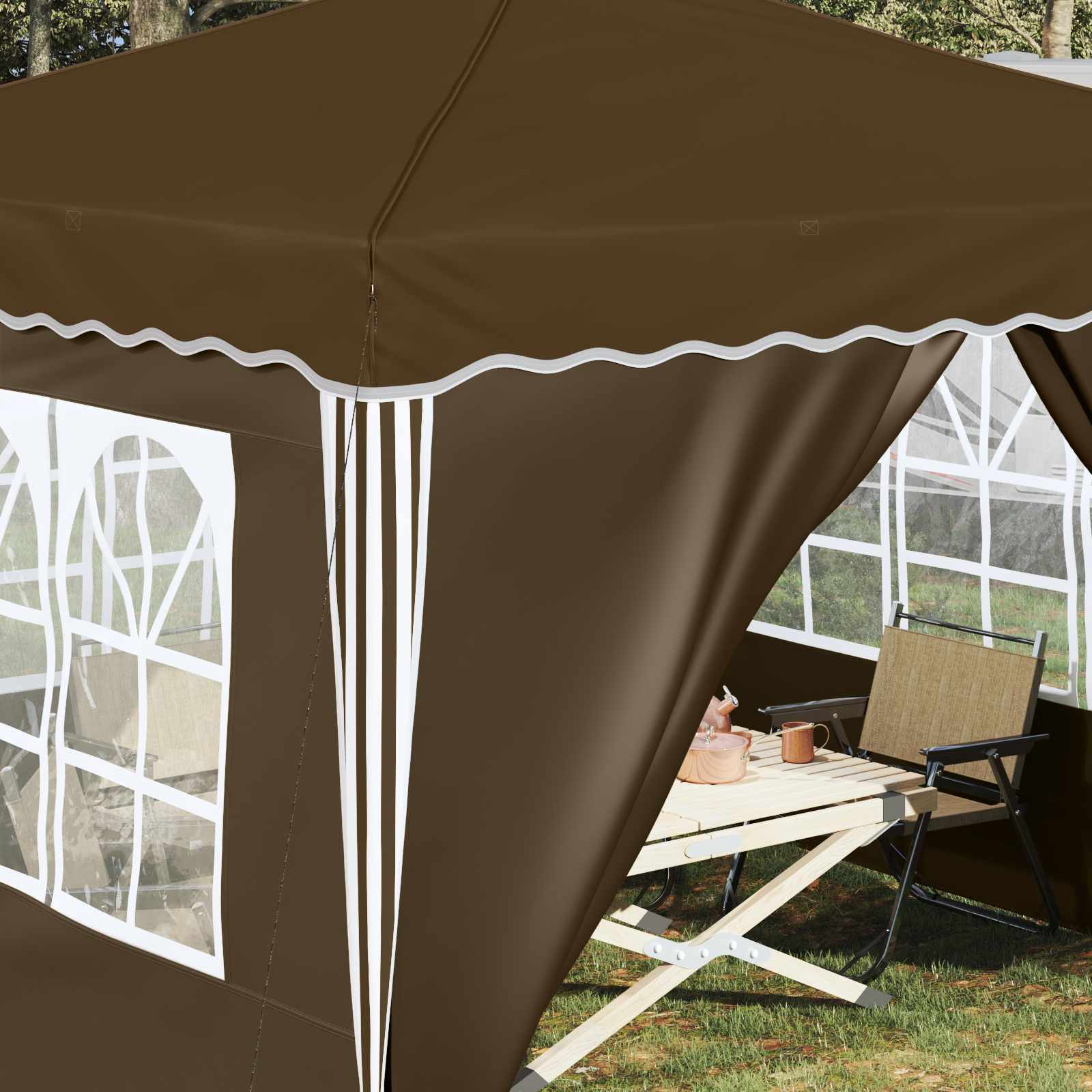 Pop-up partytent 288 x 288 x 245 cm Taupe Oxford Stof