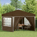Pop-up partytent 288 x 288 x 245 cm Taupe Oxford Stof