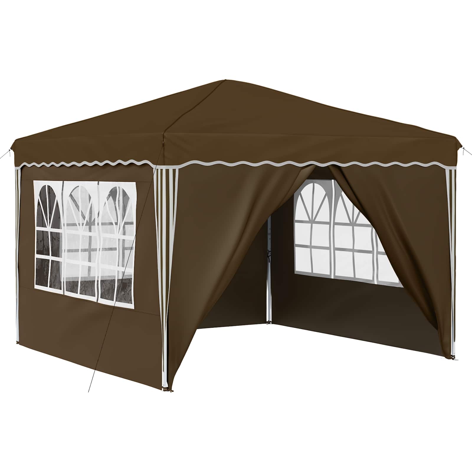 Pop-up partytent 288 x 288 x 245 cm Taupe Oxford Stof
