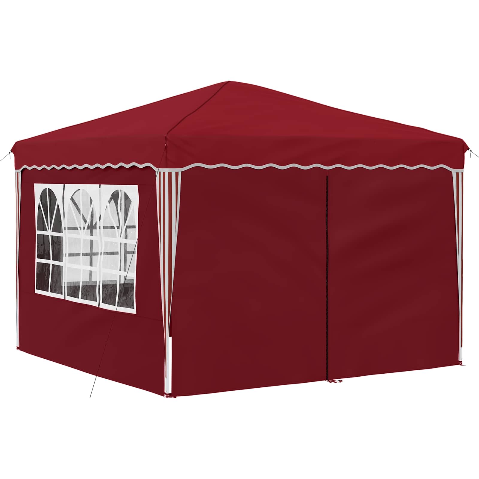 Pop-up partytent 288 x 288 x 245 cm Bordeauxrood Oxford Stof