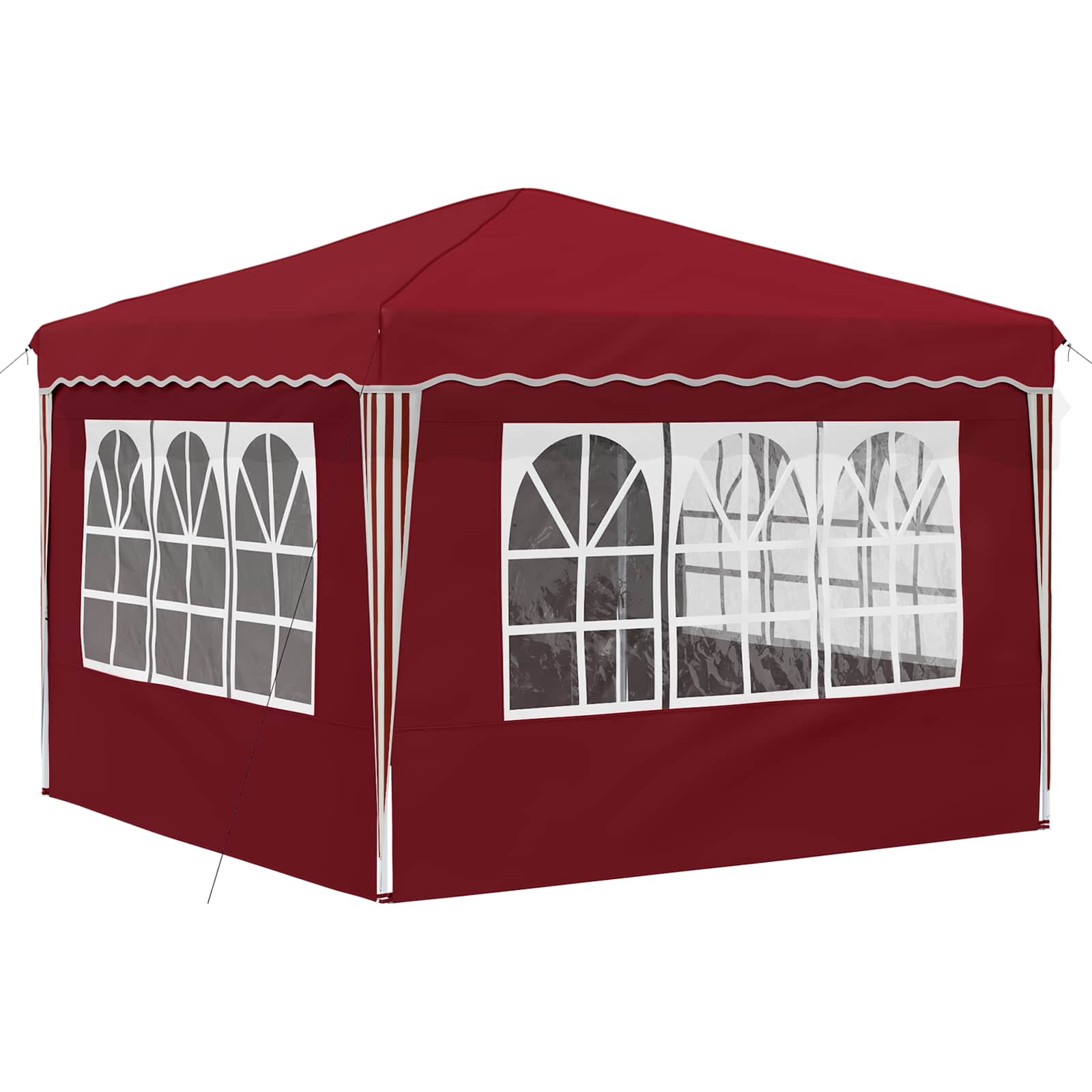Pop-up partytent 288 x 288 x 245 cm Bordeauxrood Oxford Stof
