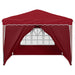 Pop-up partytent 288 x 288 x 245 cm Bordeauxrood Oxford Stof