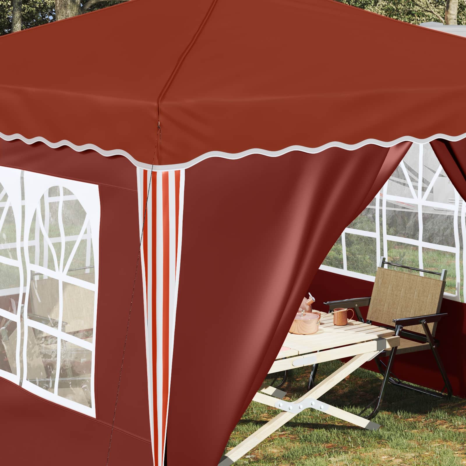 Pop-up partytent 288 x 288 x 245 cm Terracotta Oxford Stof