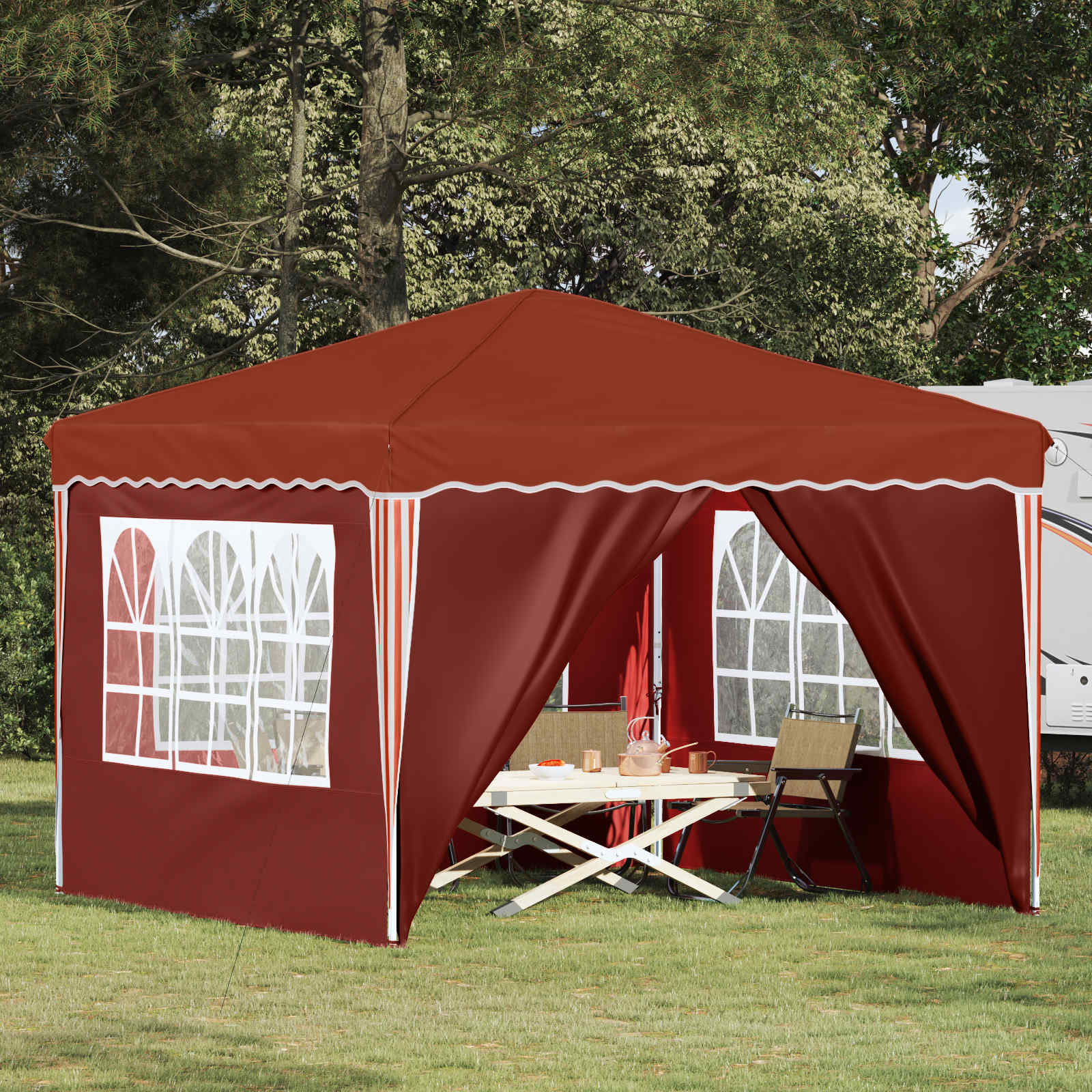 Pop-up partytent 288 x 288 x 245 cm Terracotta Oxford Stof