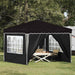 Pop-up partytent 288 x 288 x 245 cm Zwart Oxford Stof
