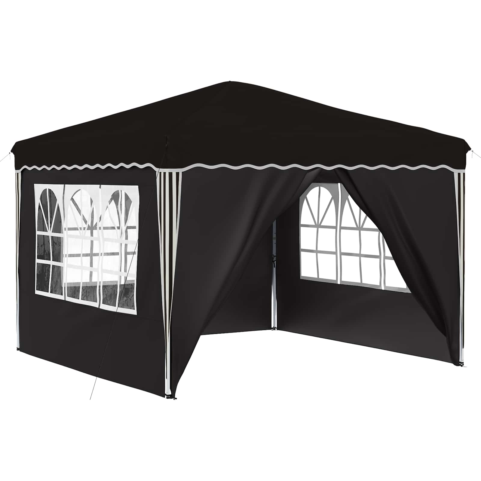 Pop-up partytent 288 x 288 x 245 cm Zwart Oxford Stof