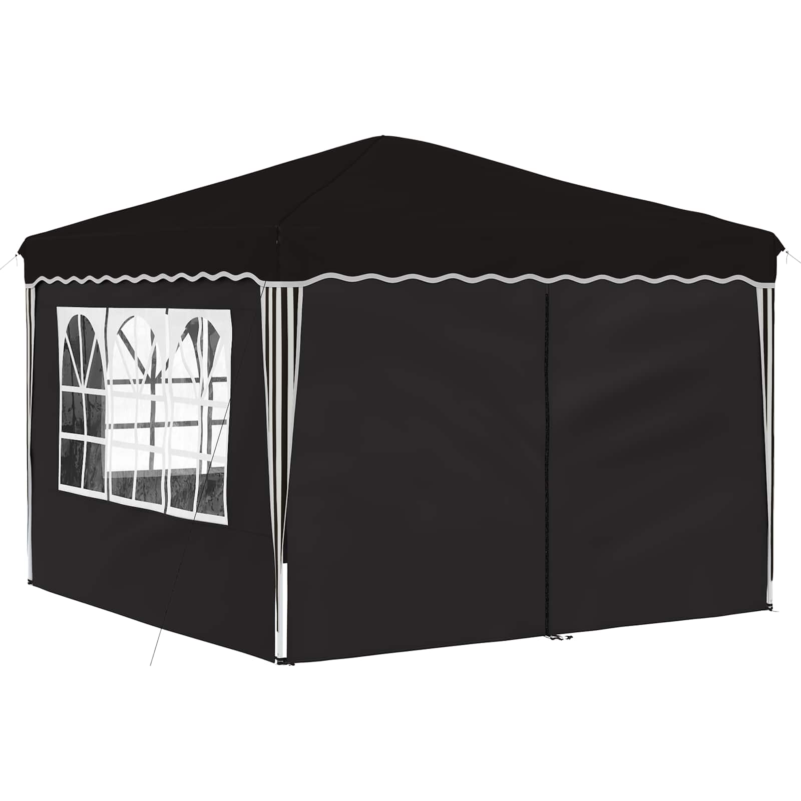 Pop-up partytent 288 x 288 x 245 cm Zwart Oxford Stof