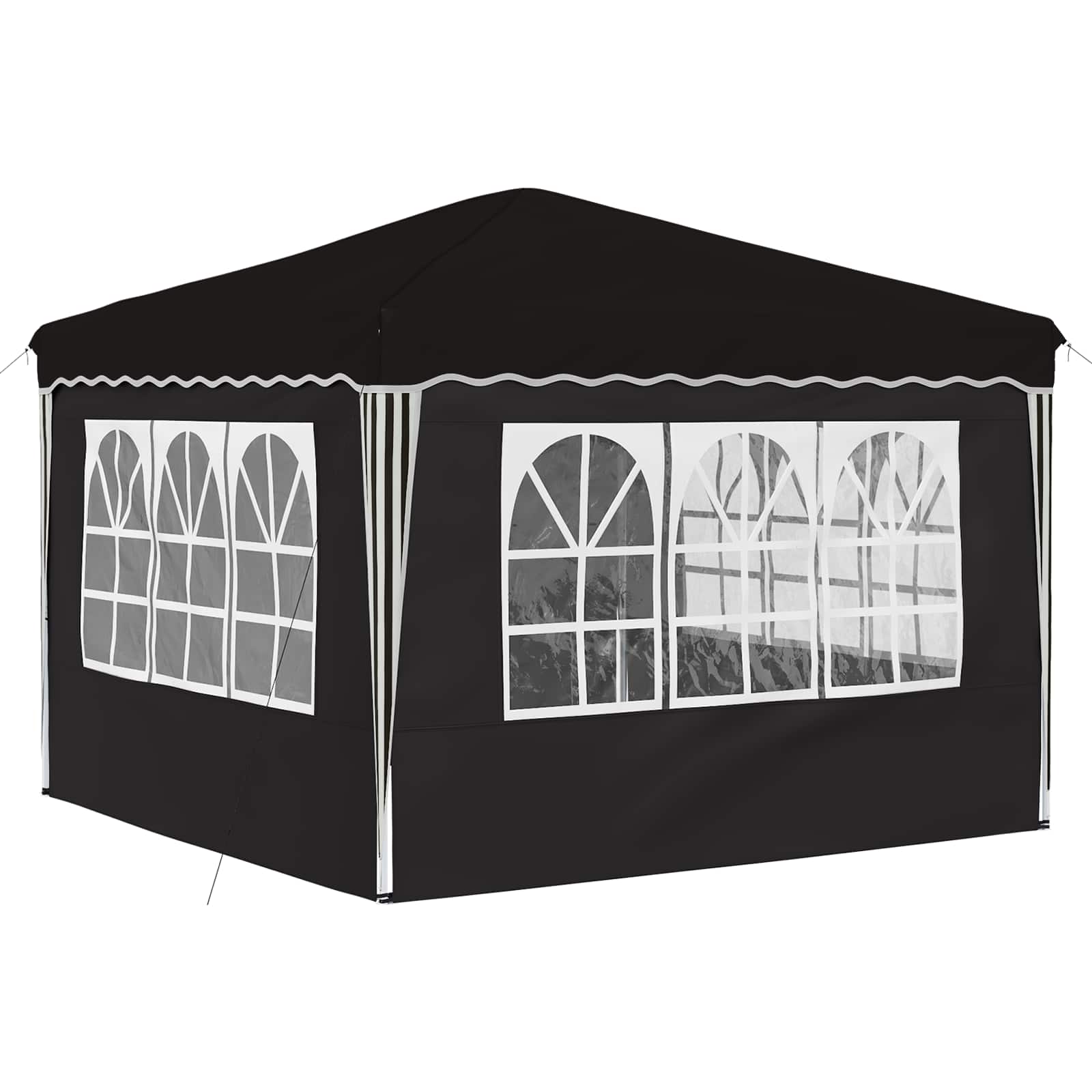 Pop-up partytent 288 x 288 x 245 cm Zwart Oxford Stof