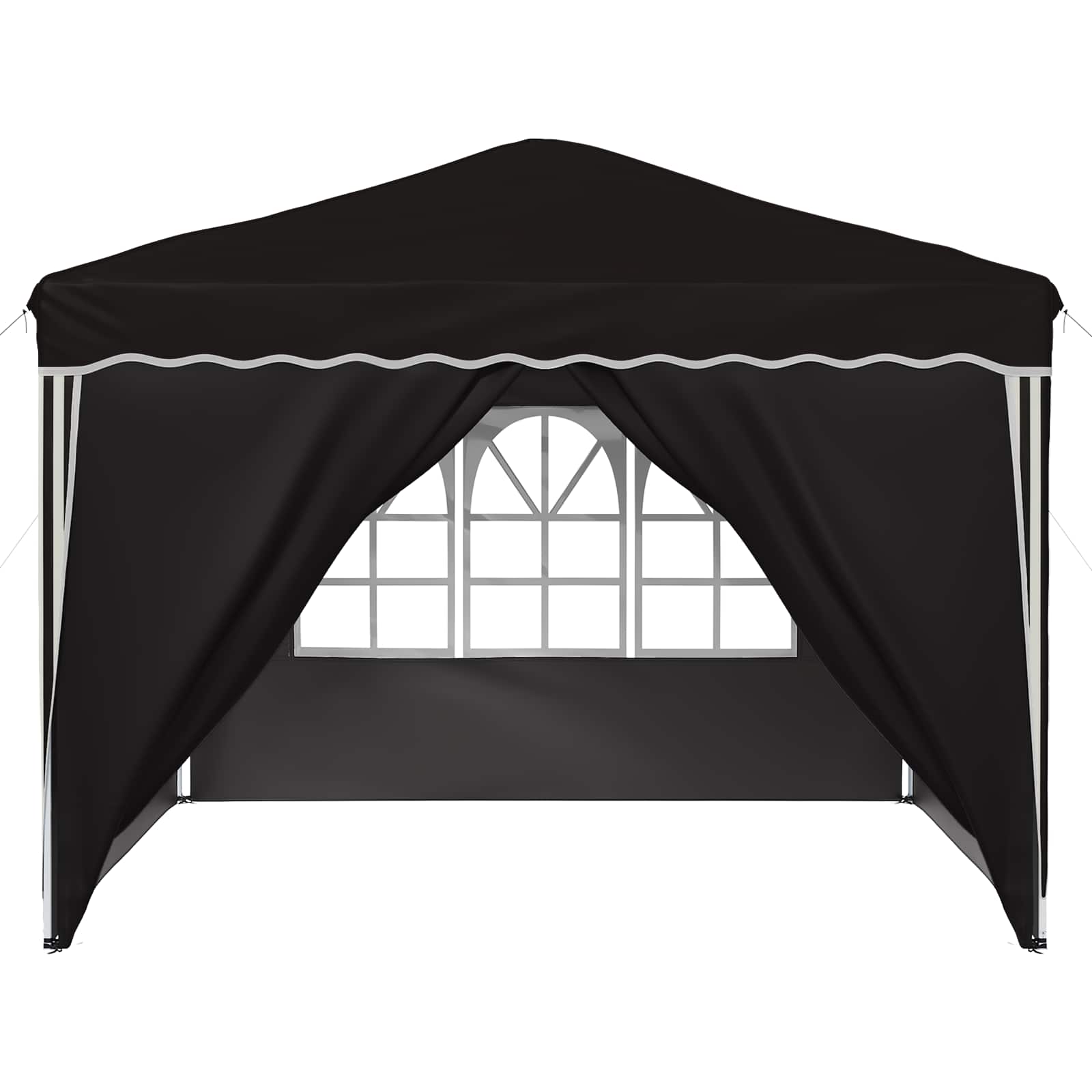Pop-up partytent 288 x 288 x 245 cm Zwart Oxford Stof