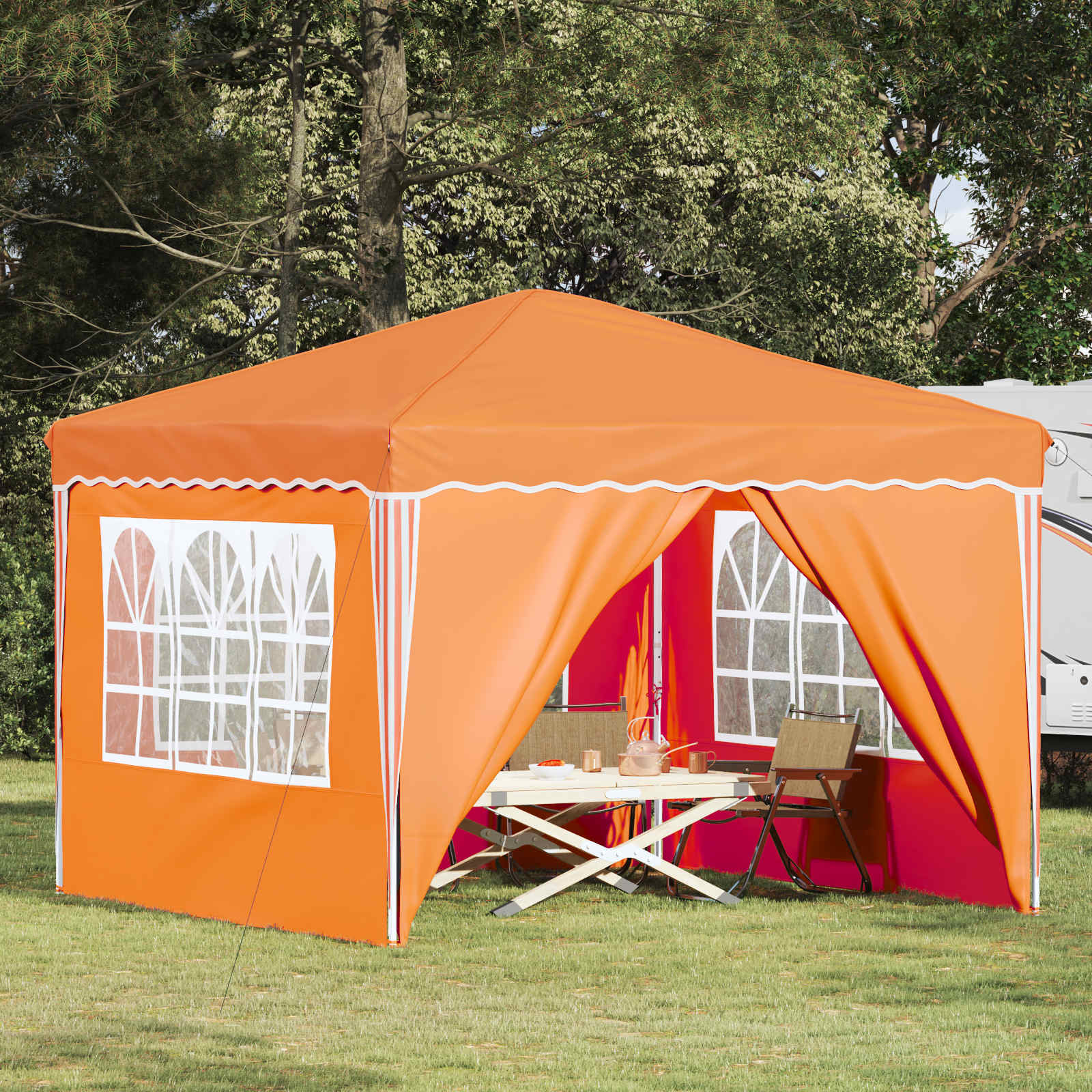 Pop-up partytent 288 x 288 x 245 cm Oranje Oxford Stof