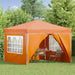Pop-up partytent 288 x 288 x 245 cm Oranje Oxford Stof