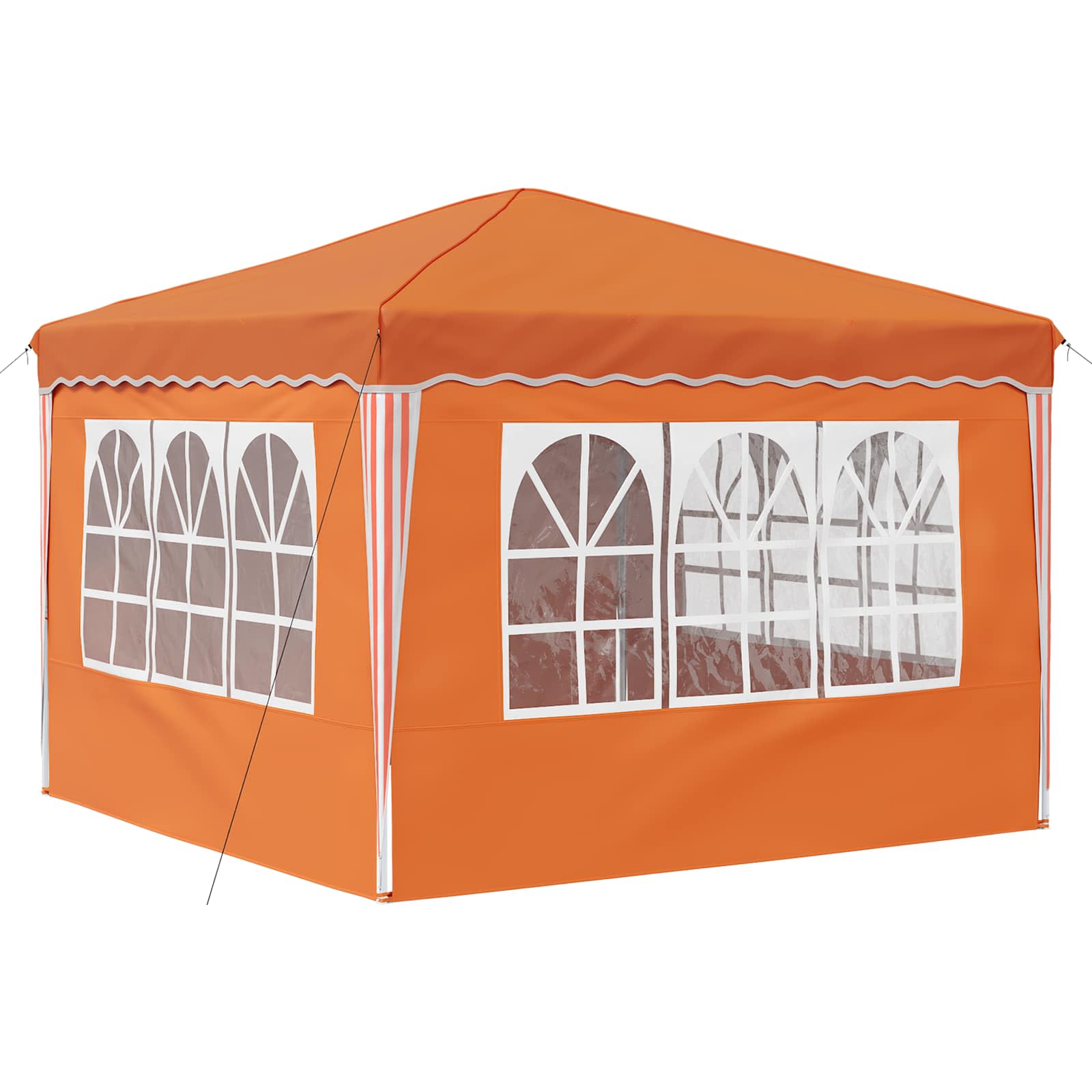Pop-up partytent 288 x 288 x 245 cm Oranje Oxford Stof