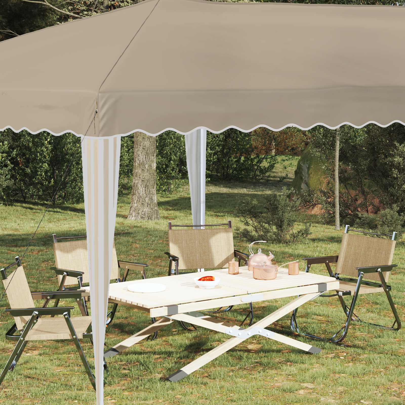 Pop-up partytent 575 x 290 x 245 cm Crèmekleurig