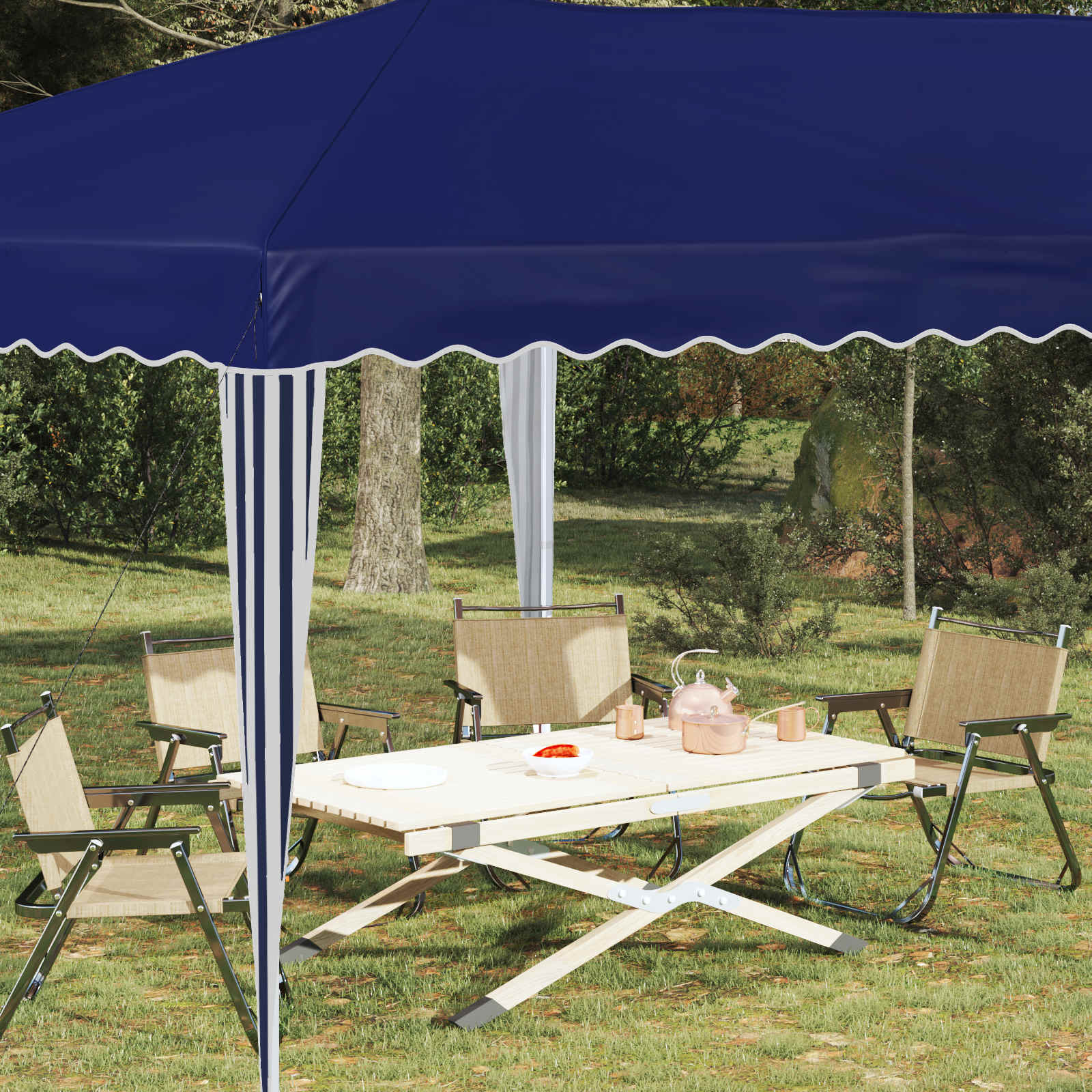 Pop-up partytent 575 x 290 x 245 cm Blauw