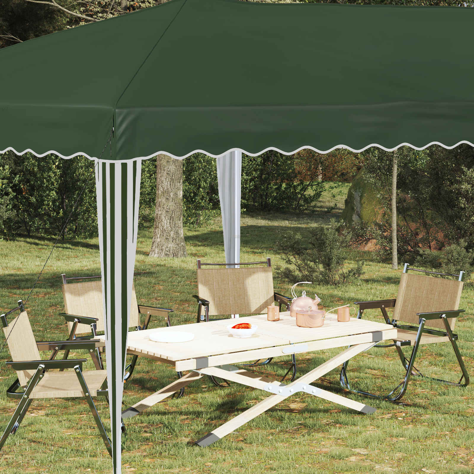 Pop-up partytent 575 x 290 x 245 cm Groen