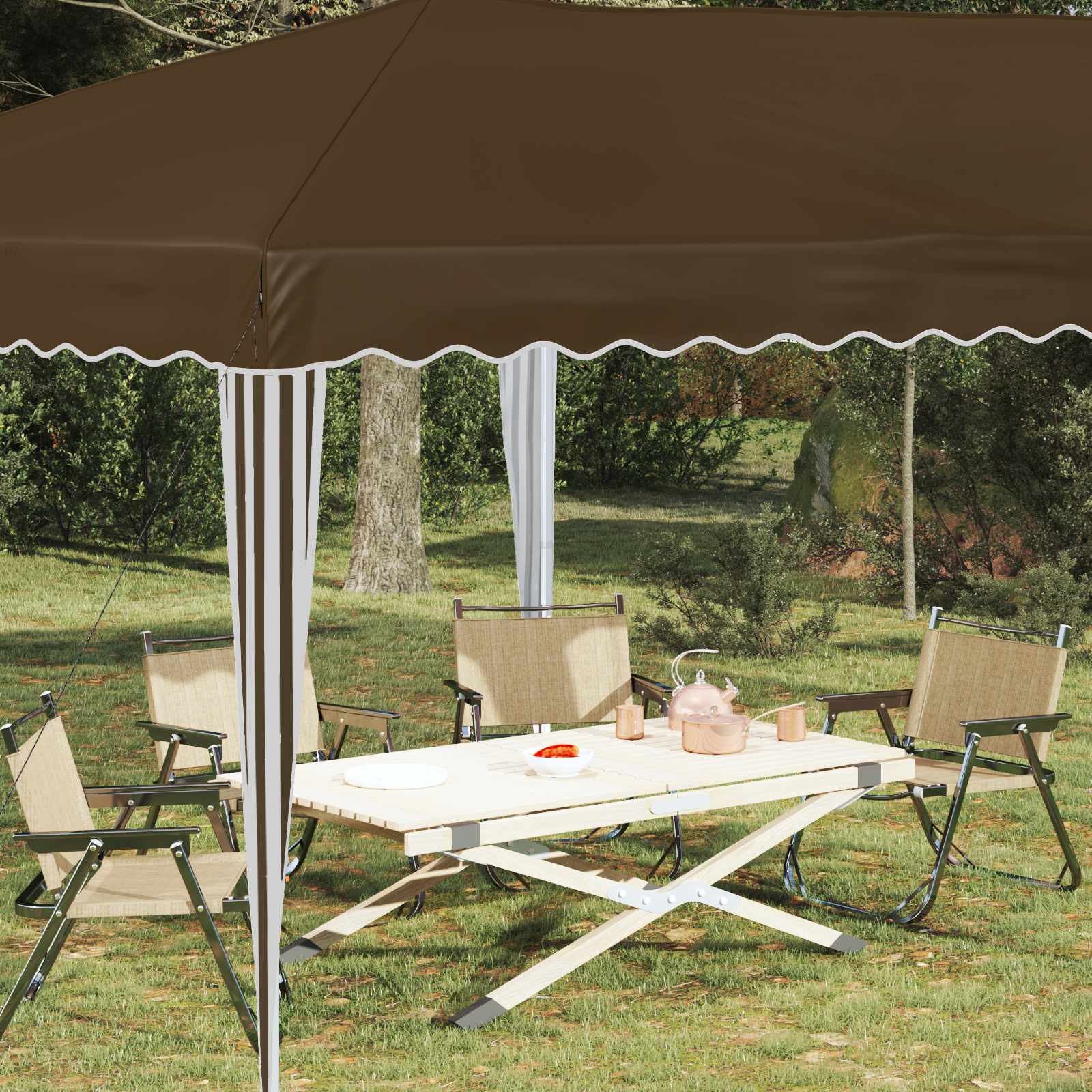 Pop-up partytent 575 x 290 x 245 cm Taupe