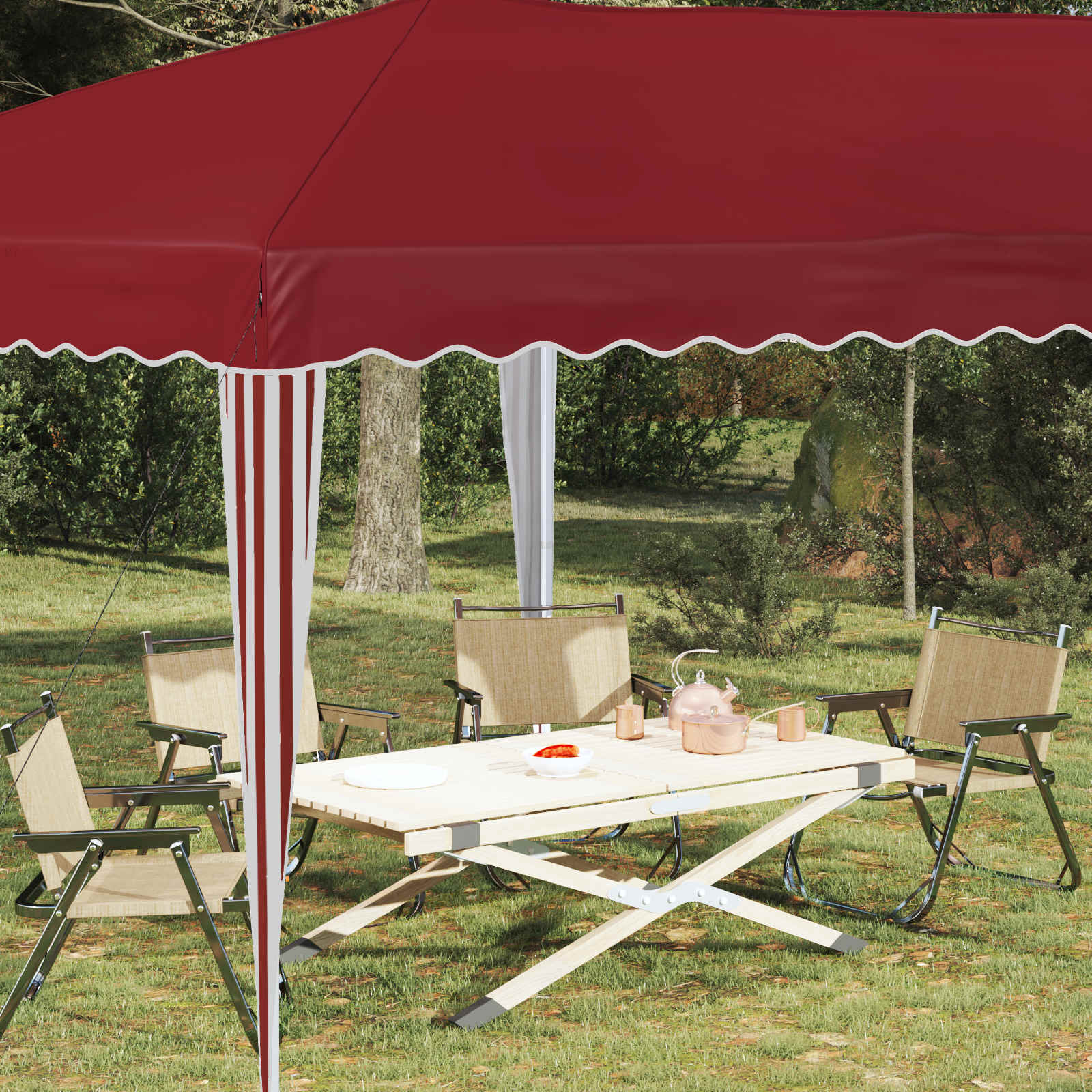 Pop-up partytent 575 x 290 x 245 cm Bordeauxrood