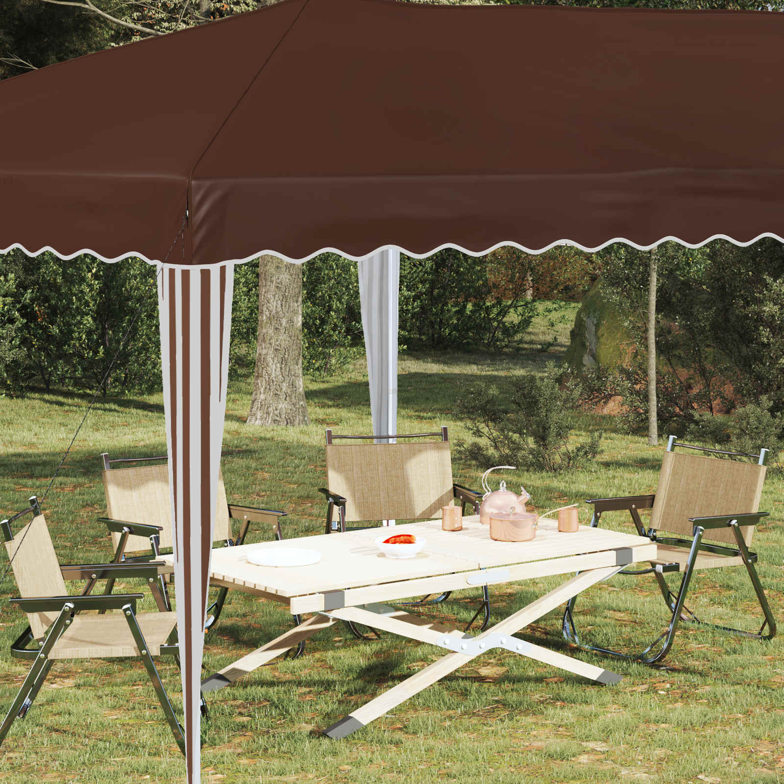 Pop-up partytent 575 x 290 x 245 cm Bruin