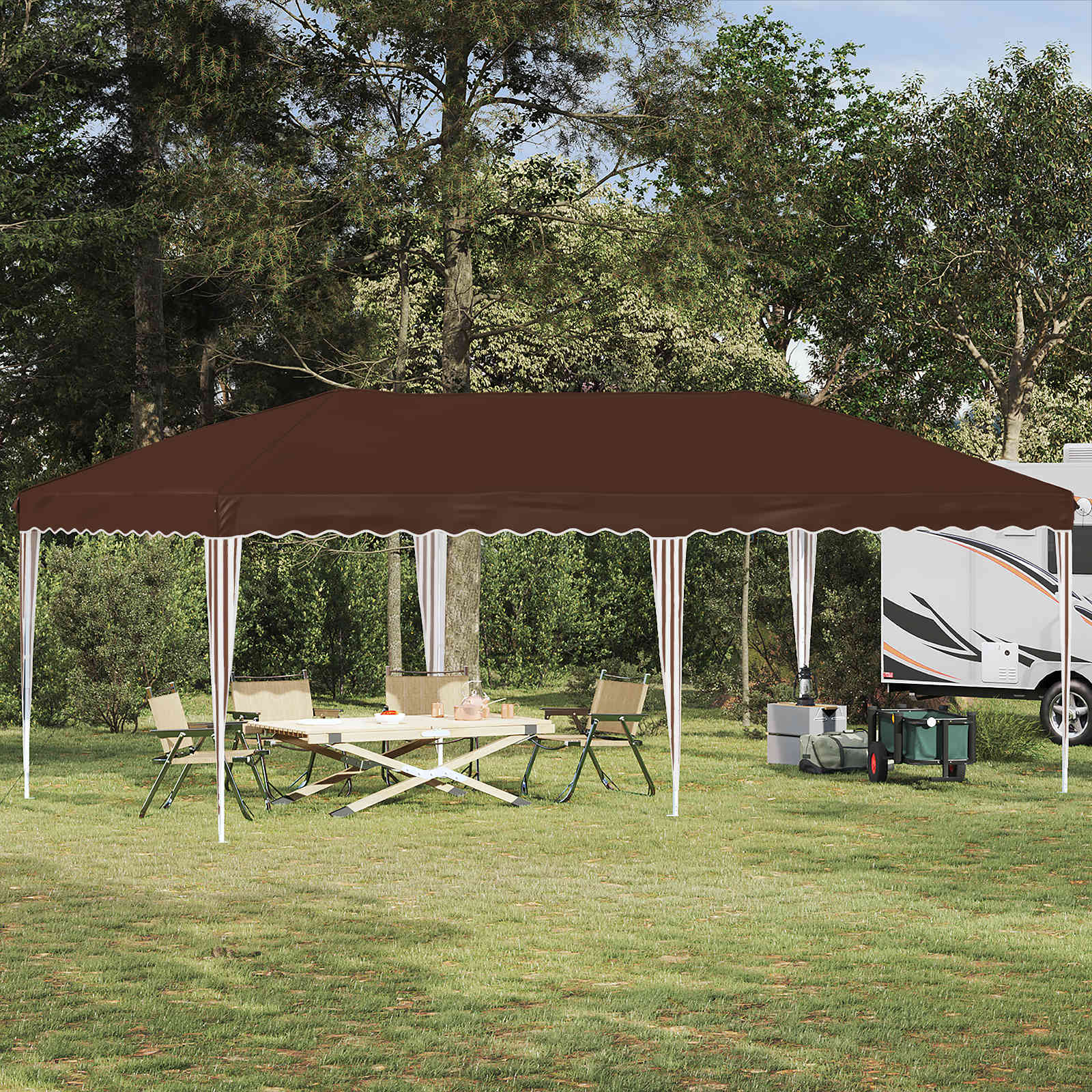 Pop-up partytent 575 x 290 x 245 cm Bruin