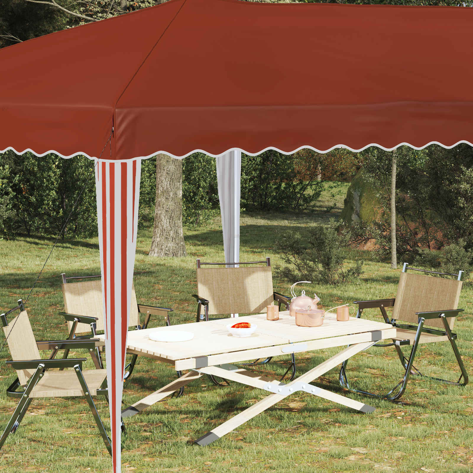 Pop-up partytent 575 x 290 x 245 cm Terracotta