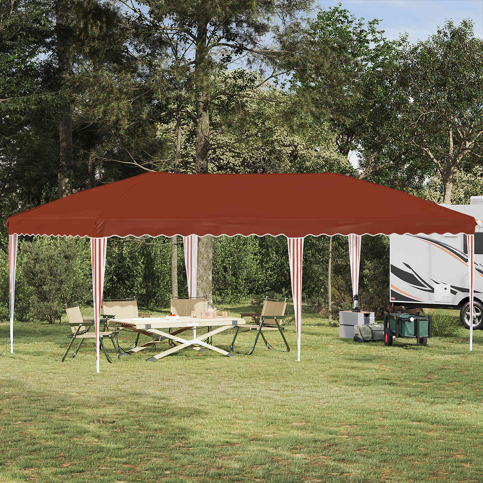 Pop-up partytent 575 x 290 x 245 cm Terracotta