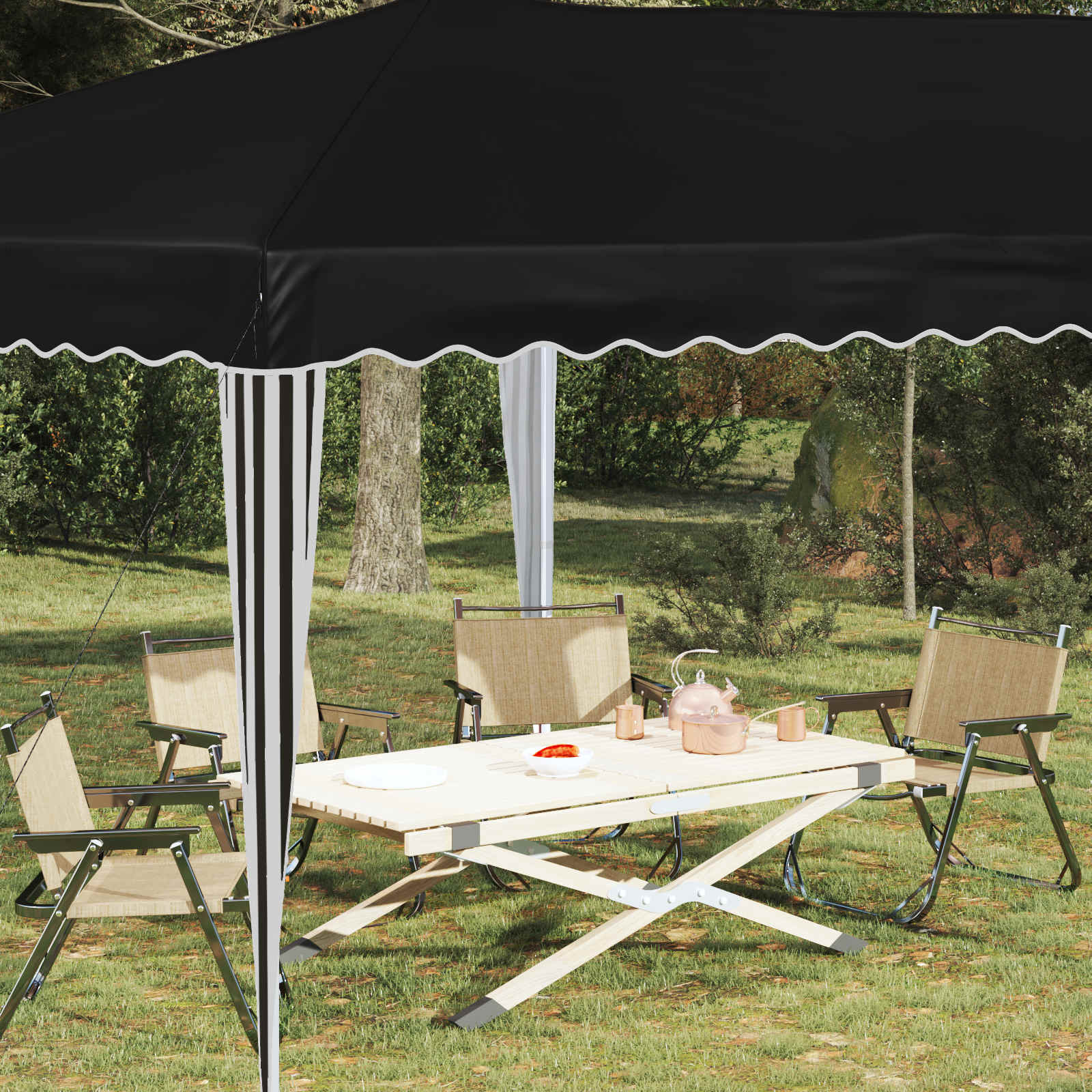Pop-up partytent 575 x 290 x 245 cm Zwart