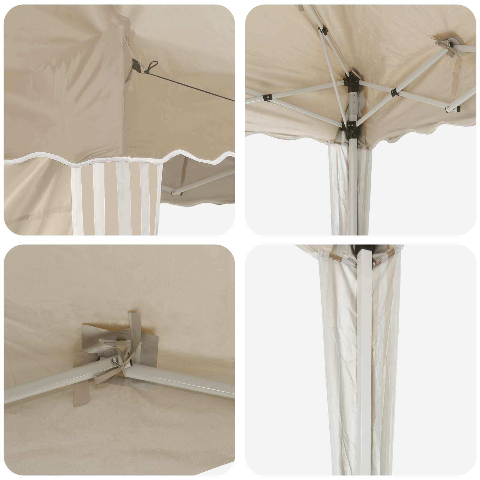 Pop-up partytent 575 x 289 x 245 cm Crèmekleurig