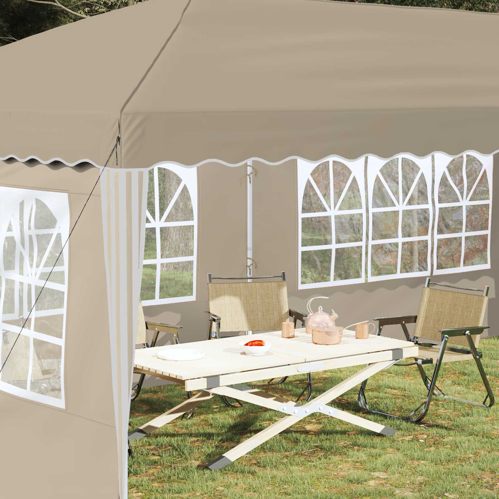 Pop-up partytent 575 x 289 x 245 cm Crèmekleurig