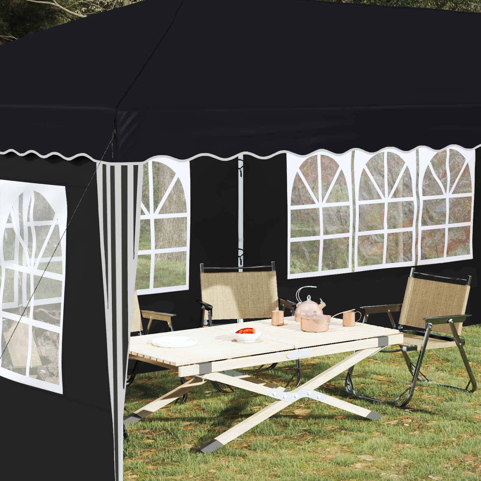 Pop-up partytent 575 x 289 x 245 cm Antraciet