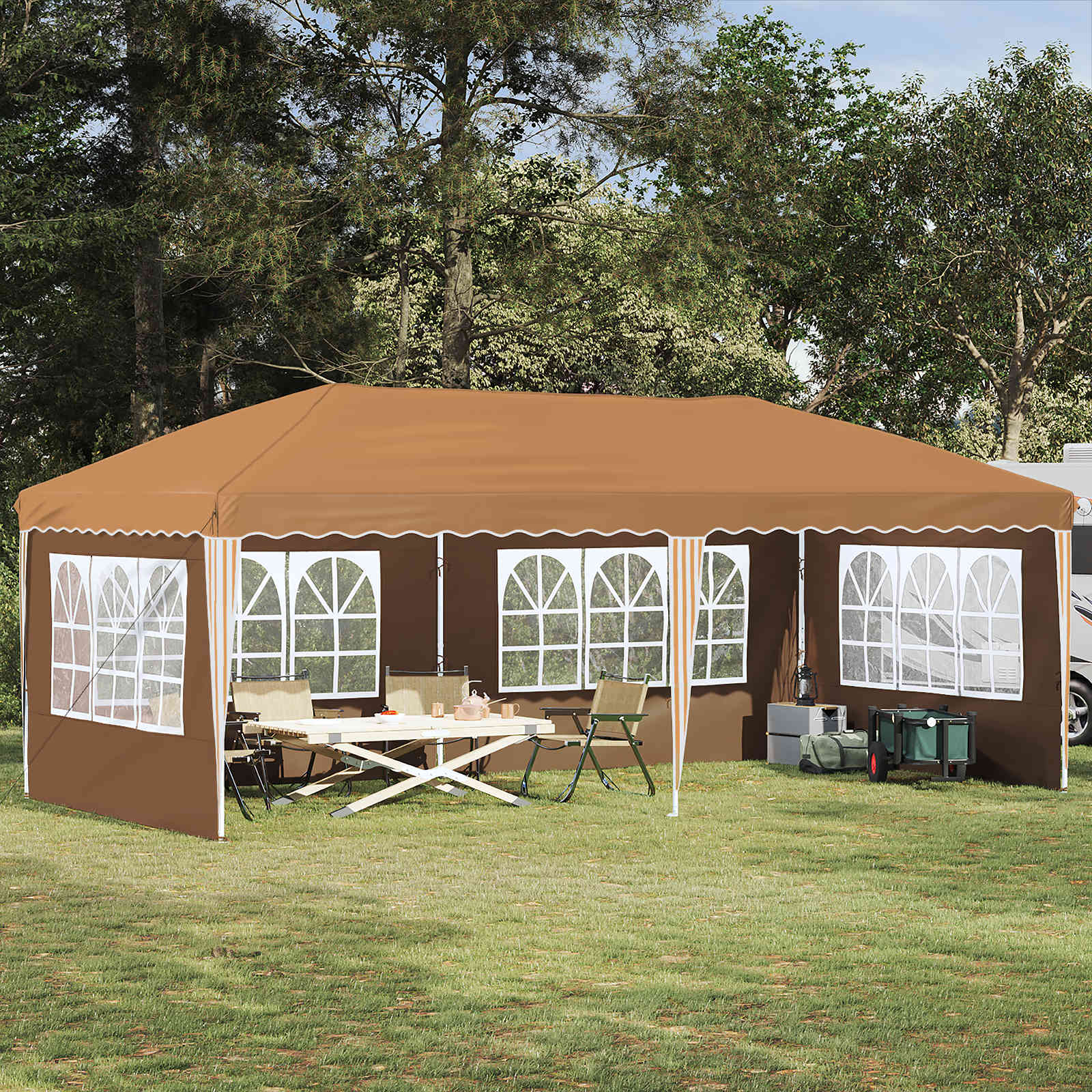 Pop-up partytent 575 x 289 x 245 cm Beige