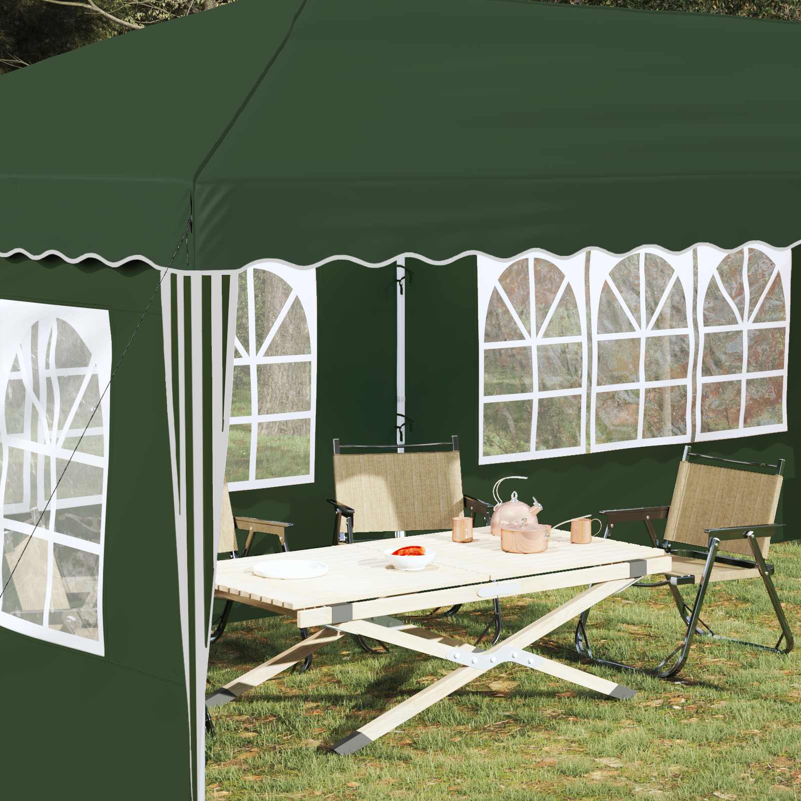 Pop-up partytent 575 x 289 x 245 cm Groen