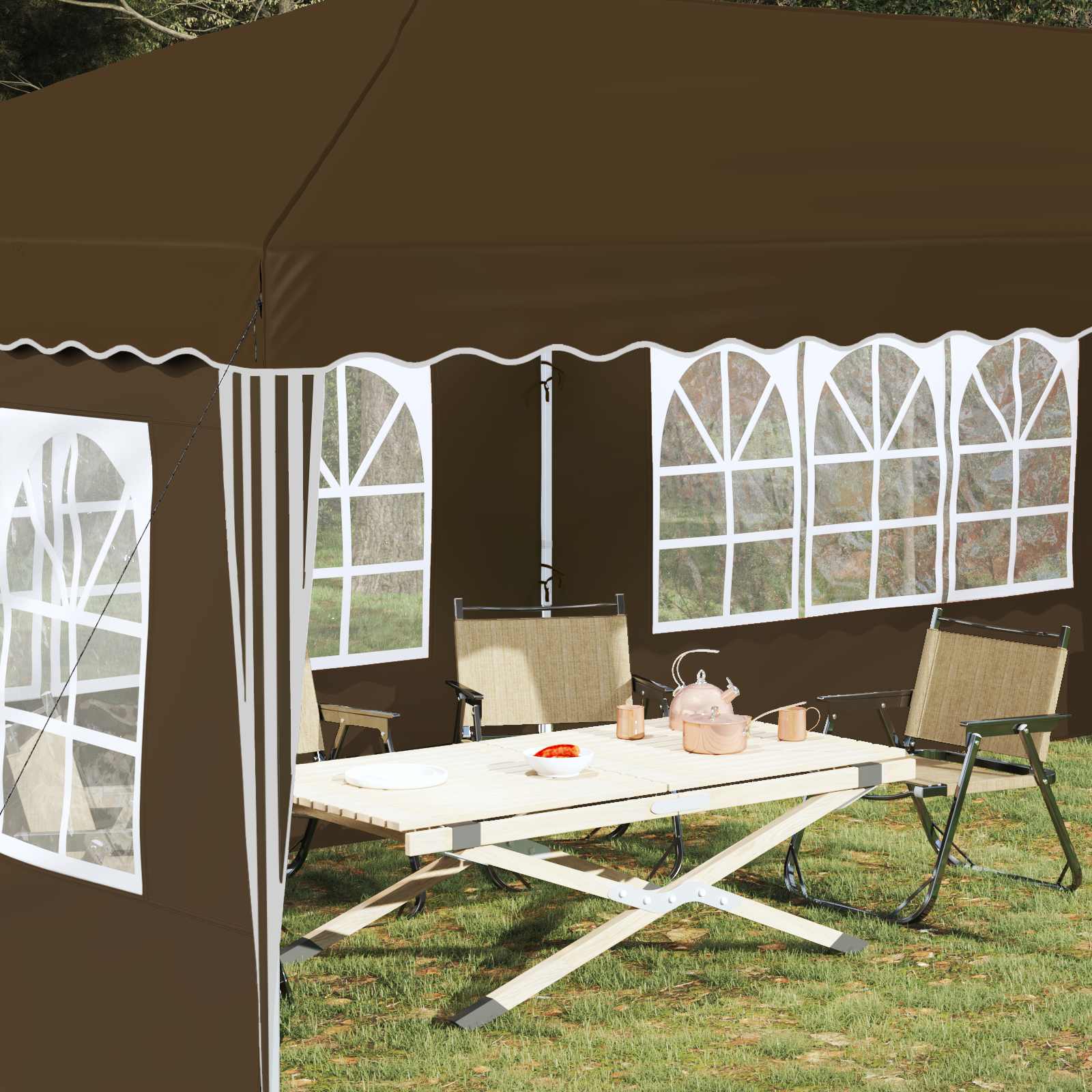 Pop-up partytent 575 x 289 x 245 cm Taupe