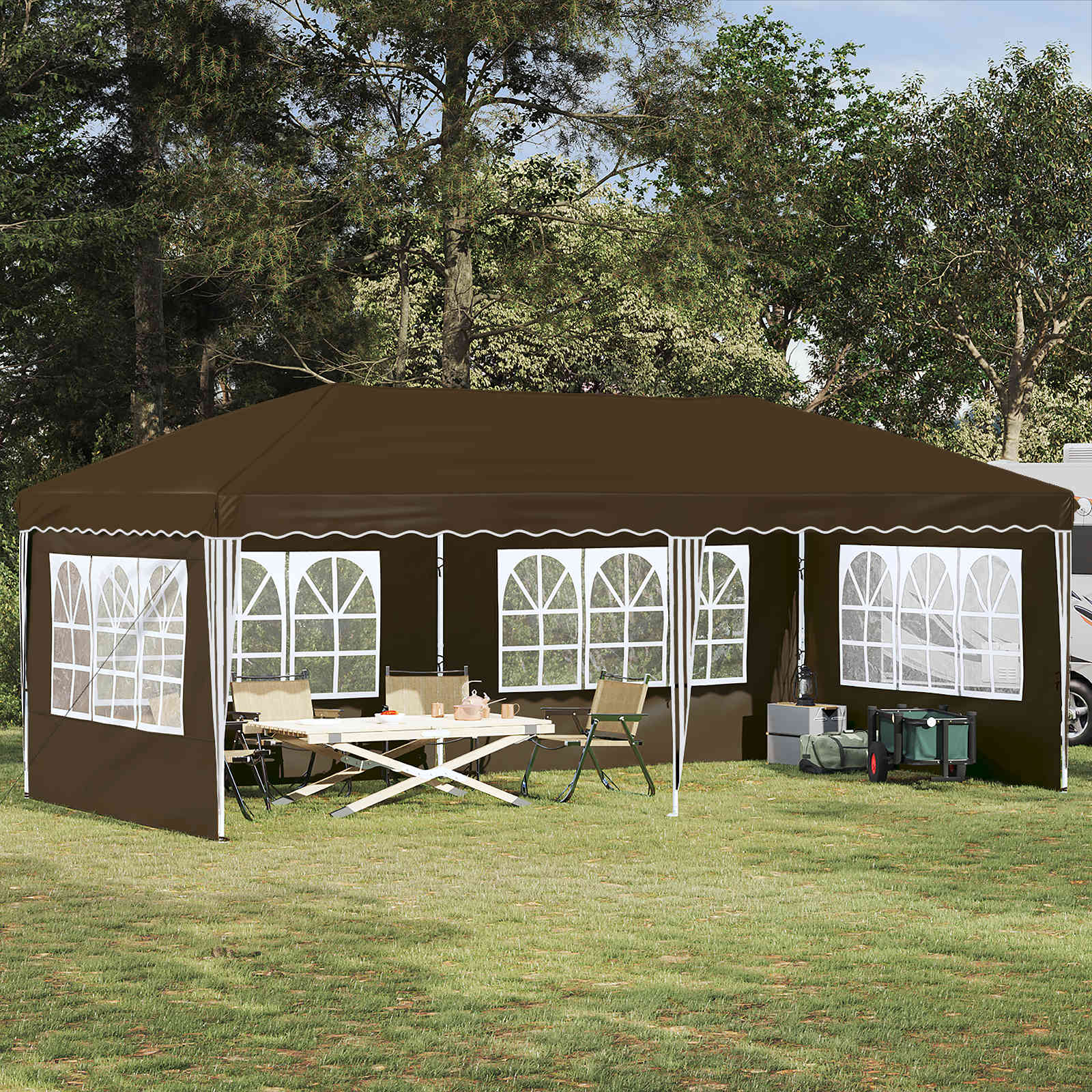 Pop-up partytent 575 x 289 x 245 cm Taupe