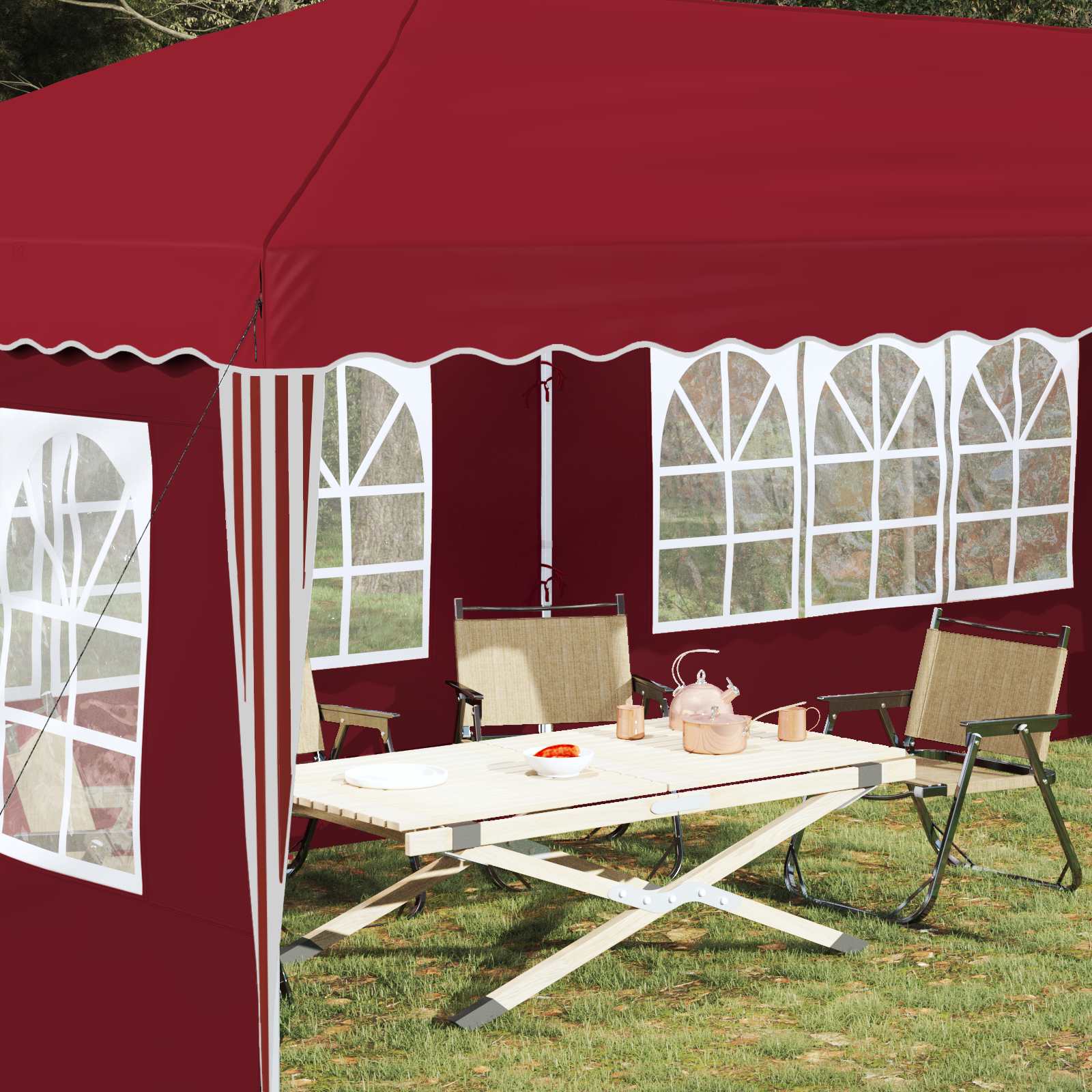 Pop-up partytent 575 x 289 x 245 cm Bordeauxrood