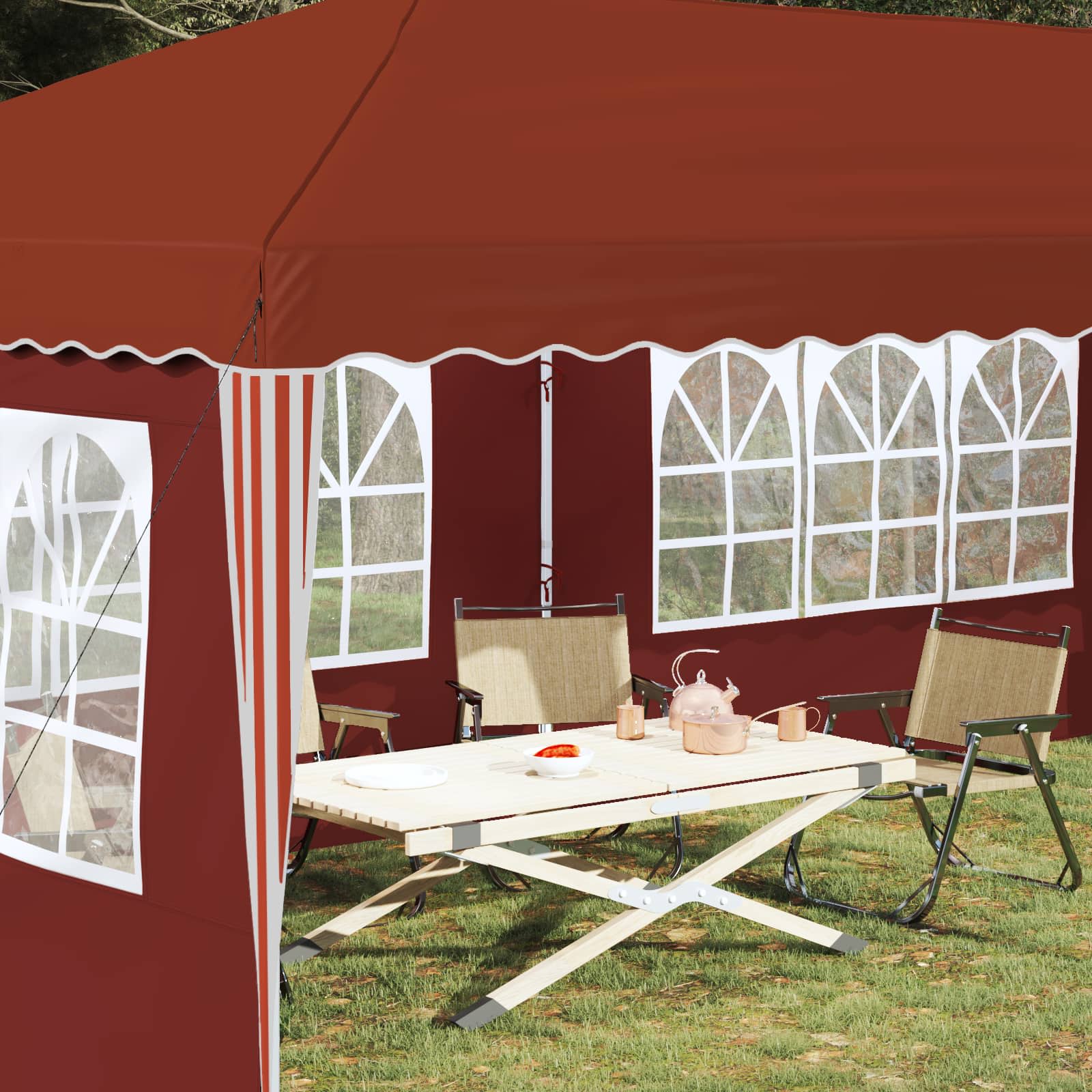 Pop-up partytent 575 x 289 x 245 cm Terracotta