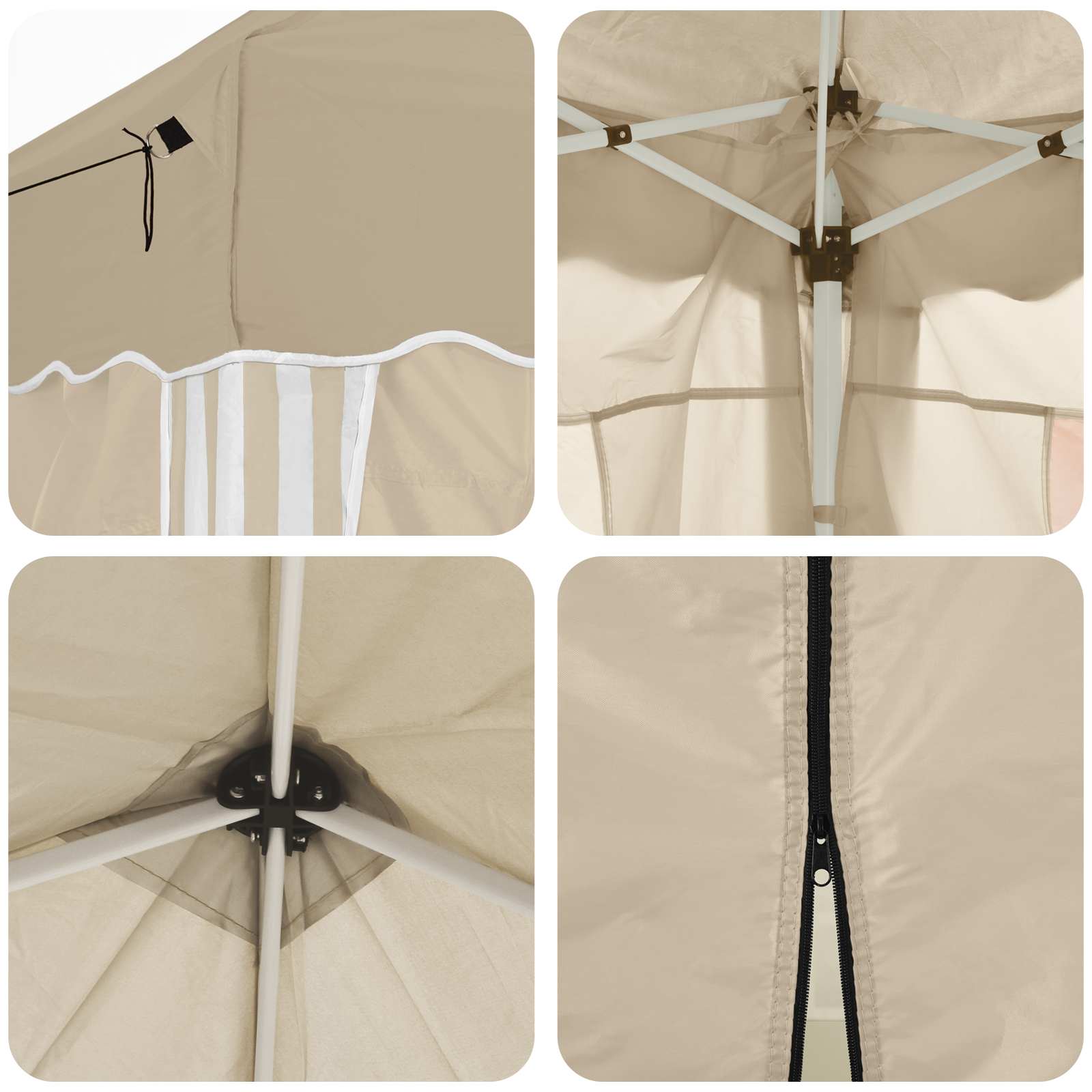 Pop-up partytent 575 x 288 x 245 cm Crèmekleurig