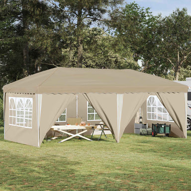 Pop-up partytent 575 x 288 x 245 cm Crèmekleurig