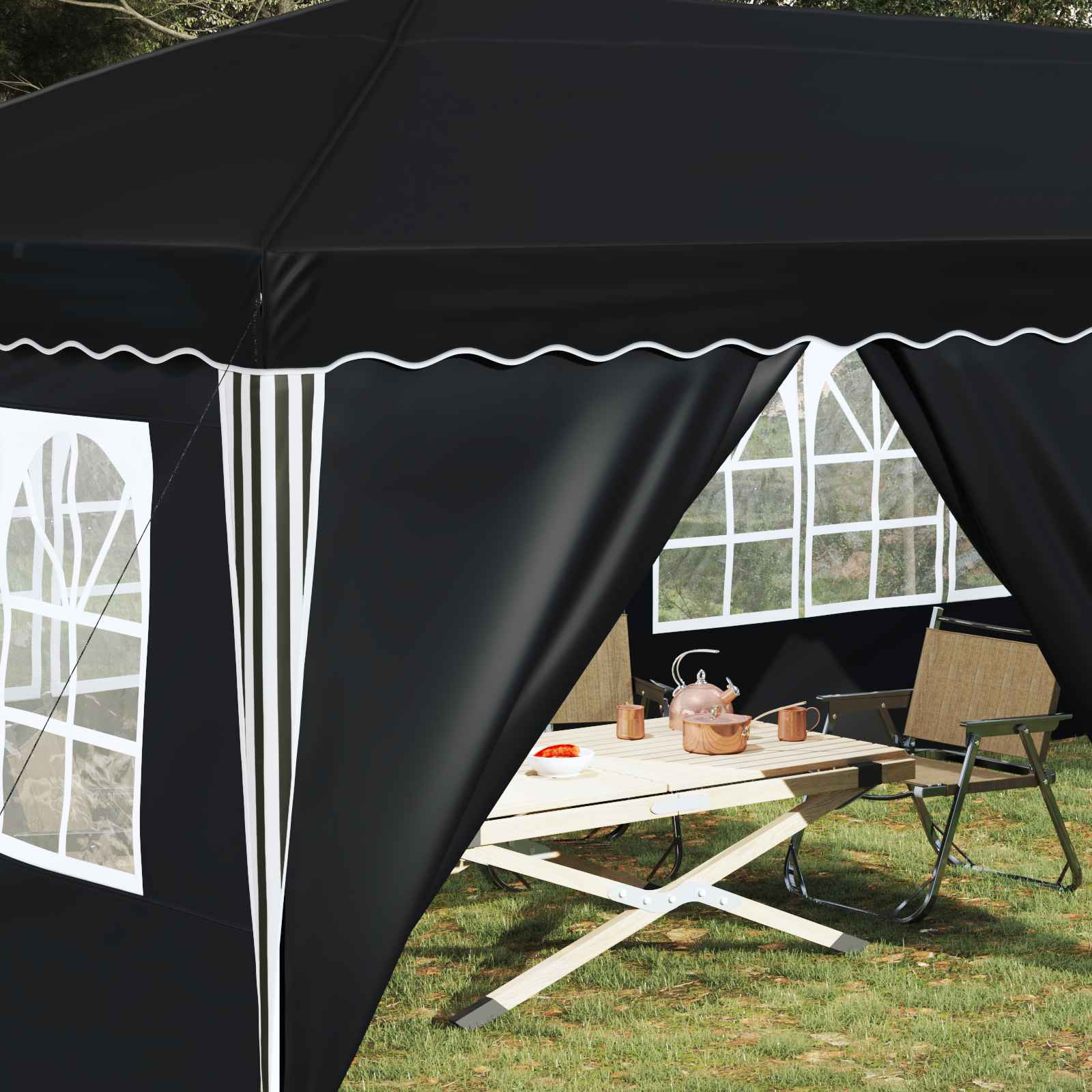 Pop-up partytent 575 x 288 x 245 cm Antraciet