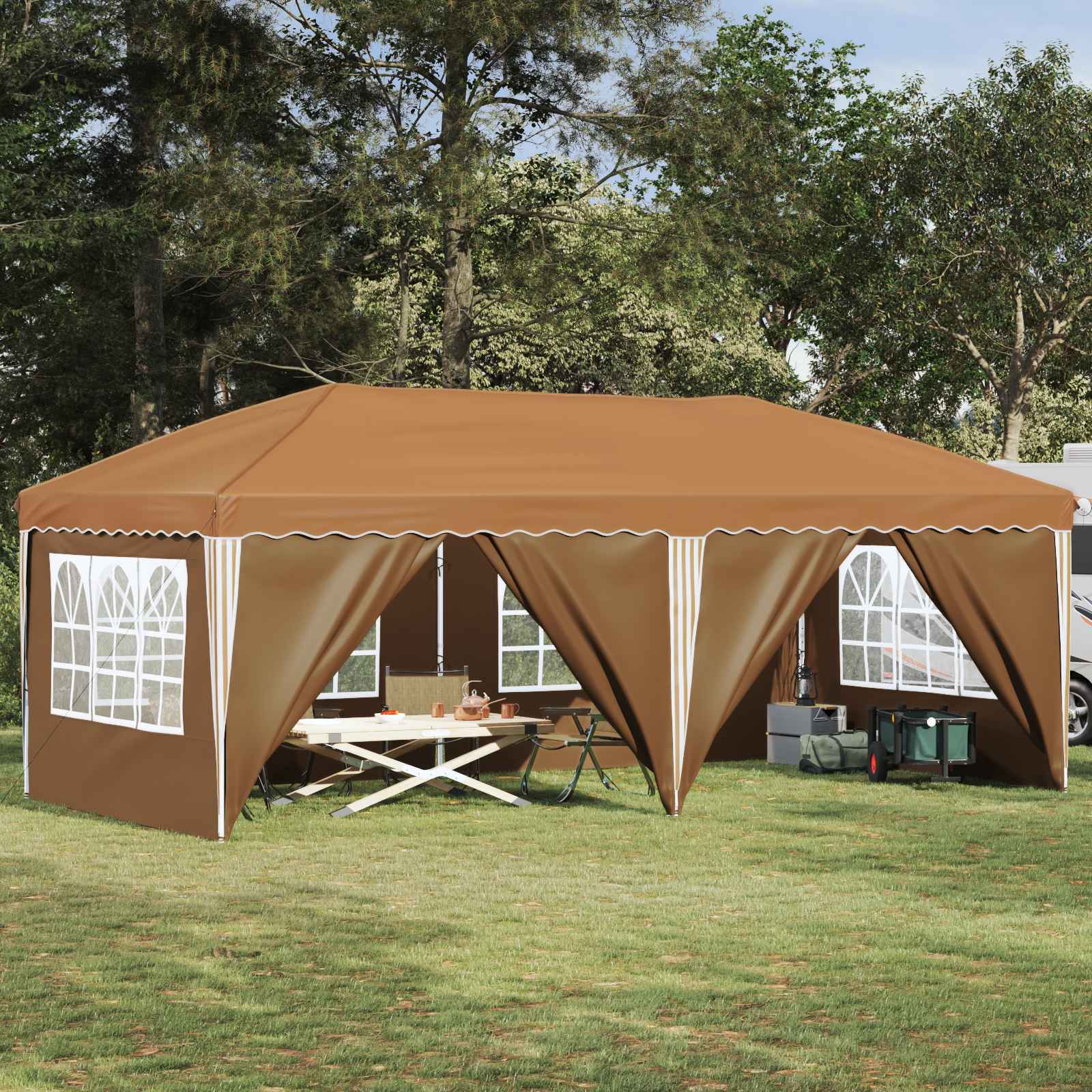 Pop-up partytent 575 x 288 x 245 cm Beige