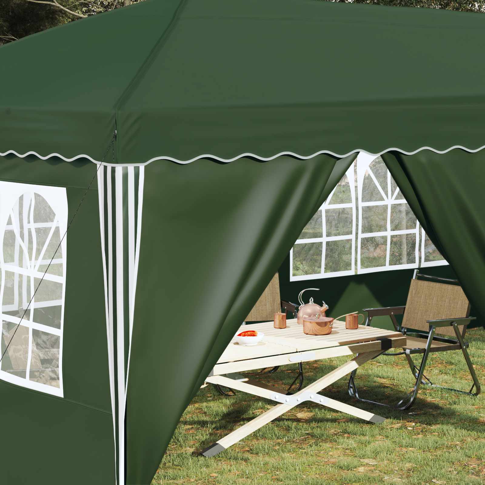 Pop-up partytent 575 x 288 x 245 cm Groen